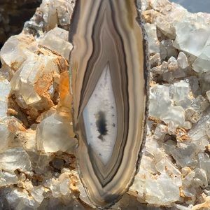 Sliced Agate Pendant with Silver Plated Edges